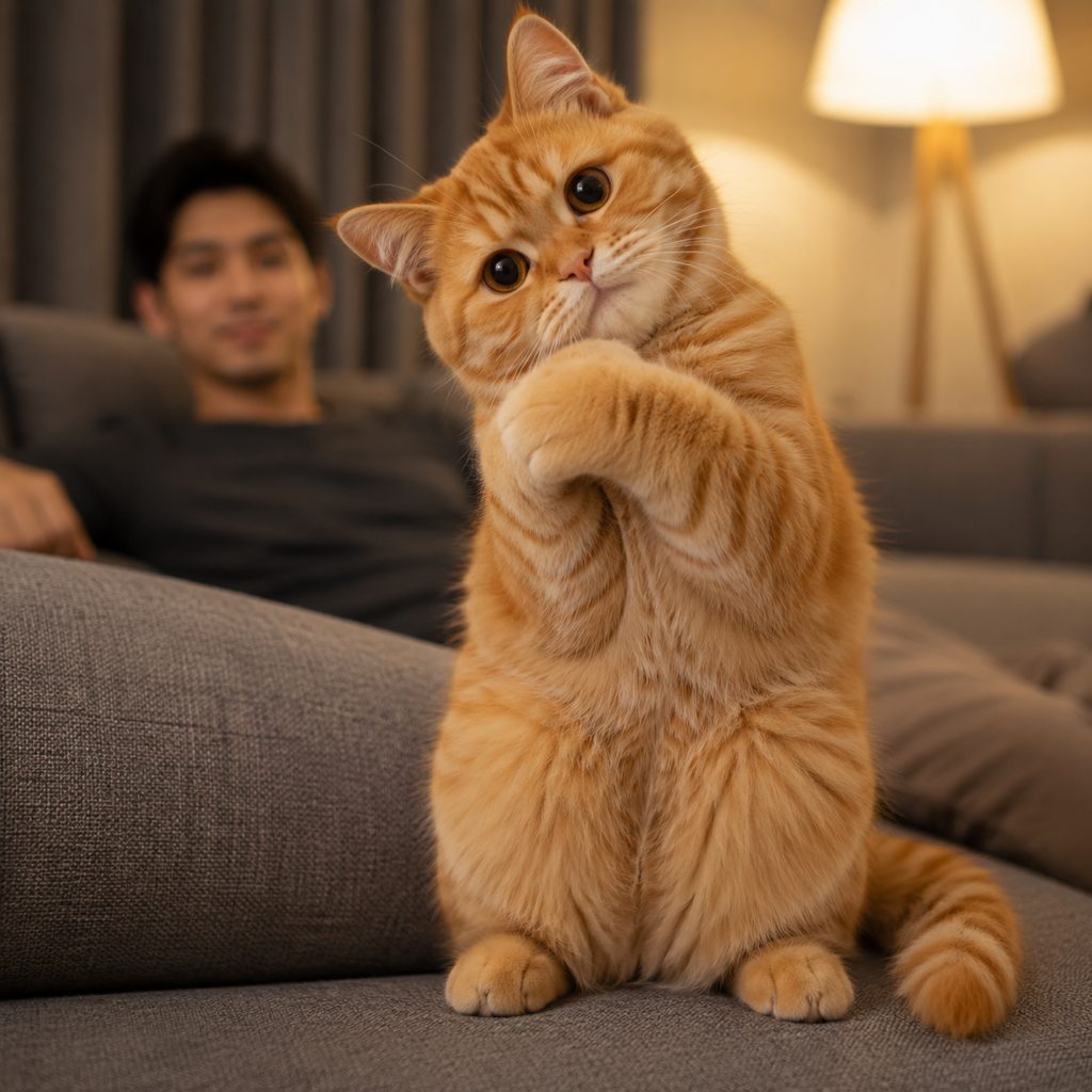 Cat does the Bun Shake