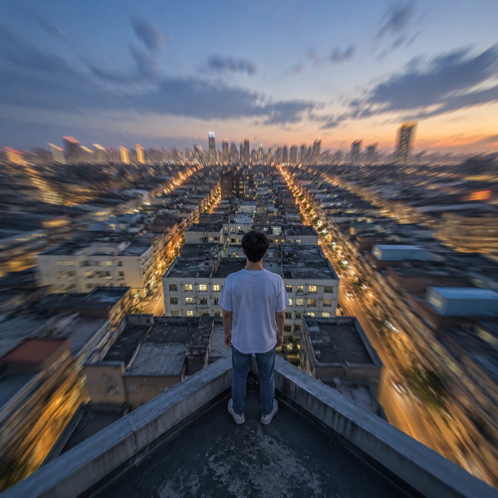 Creator on a rooftop