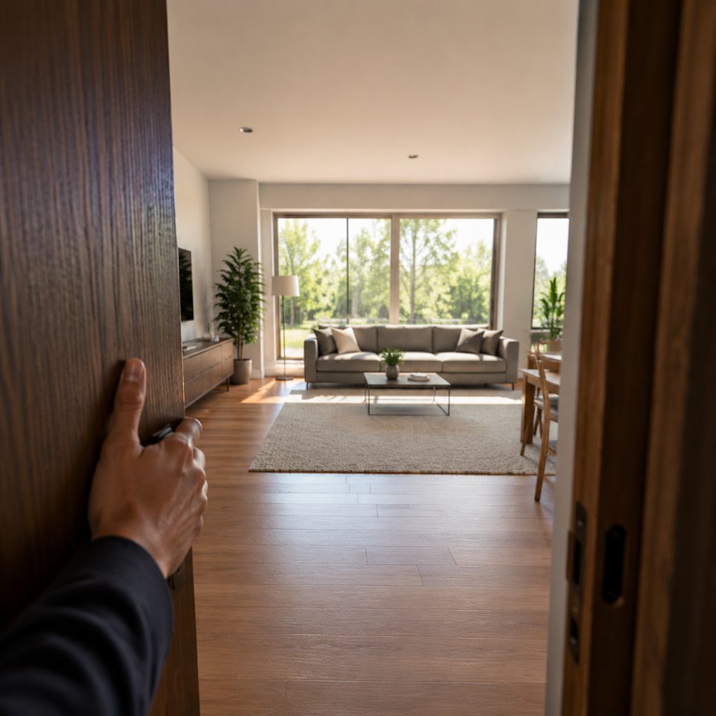 Front door to living room