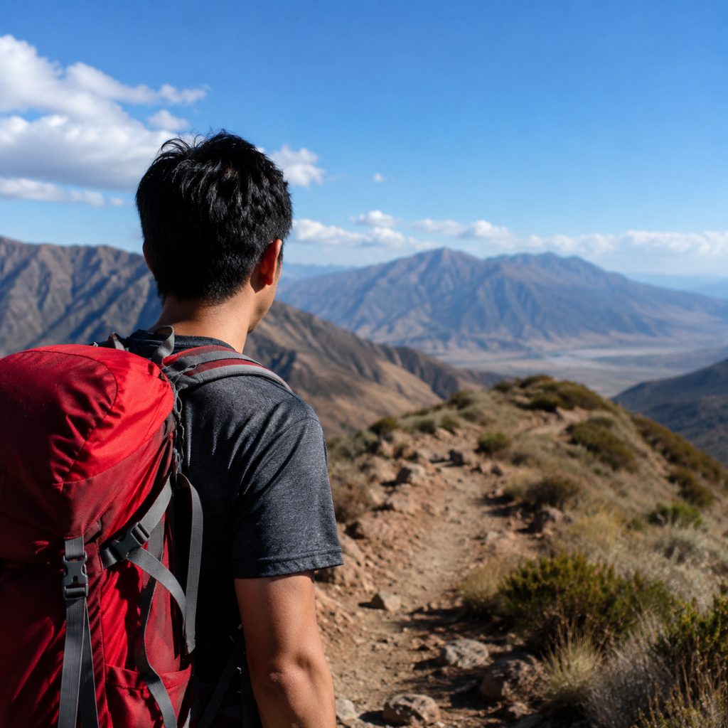 Hiker toward the overlook