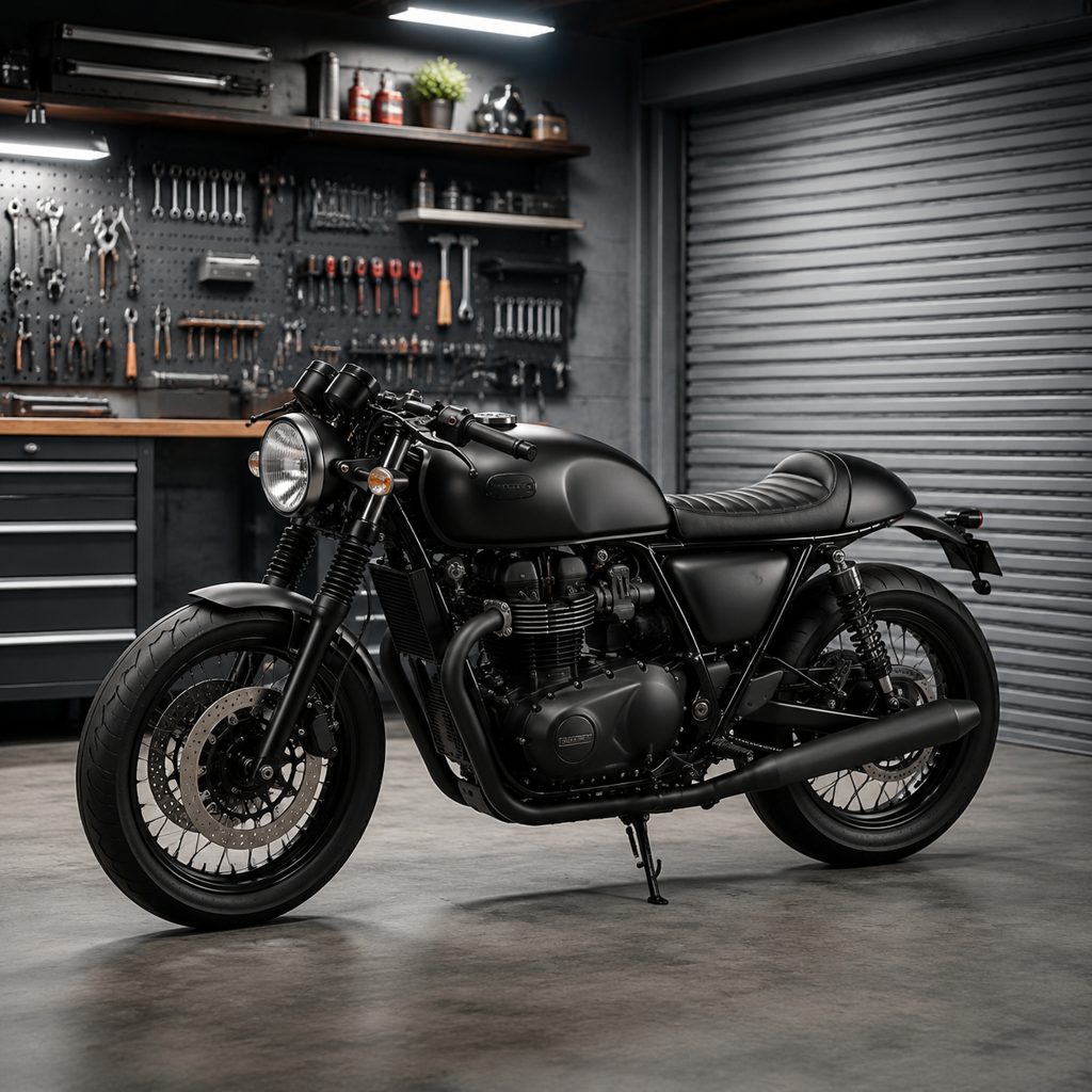 Motorcycle in the garage