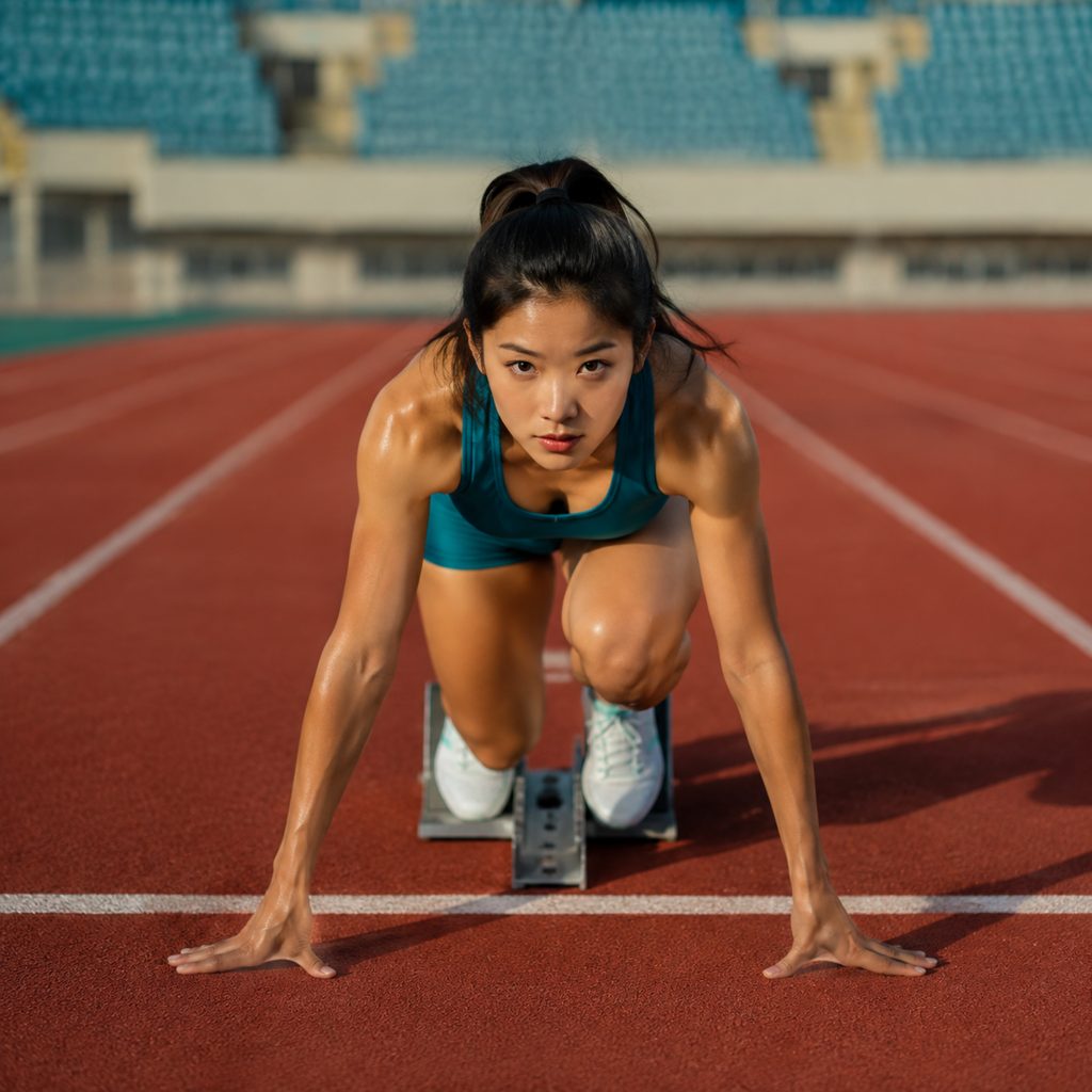 Standing up with the athlete