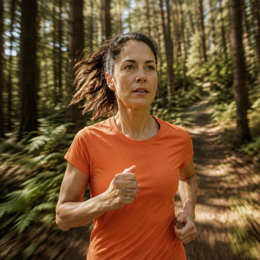 Trail runner in the forest