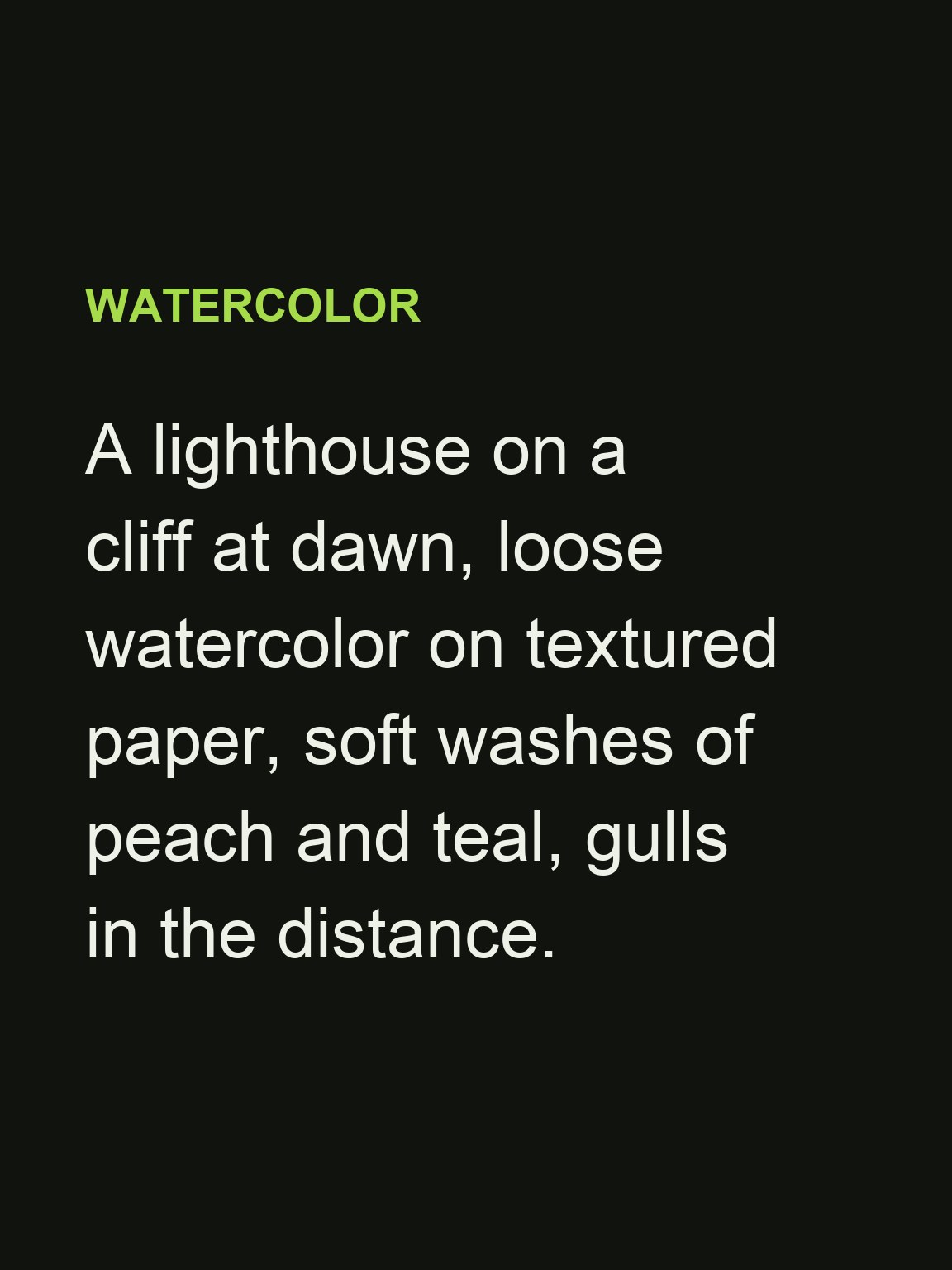 AI art: a lighthouse on a cliff at dawn — prompt