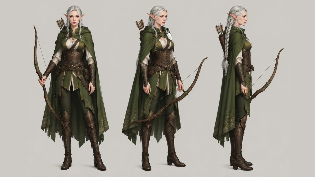 AI character sheet: original elf ranger — character
