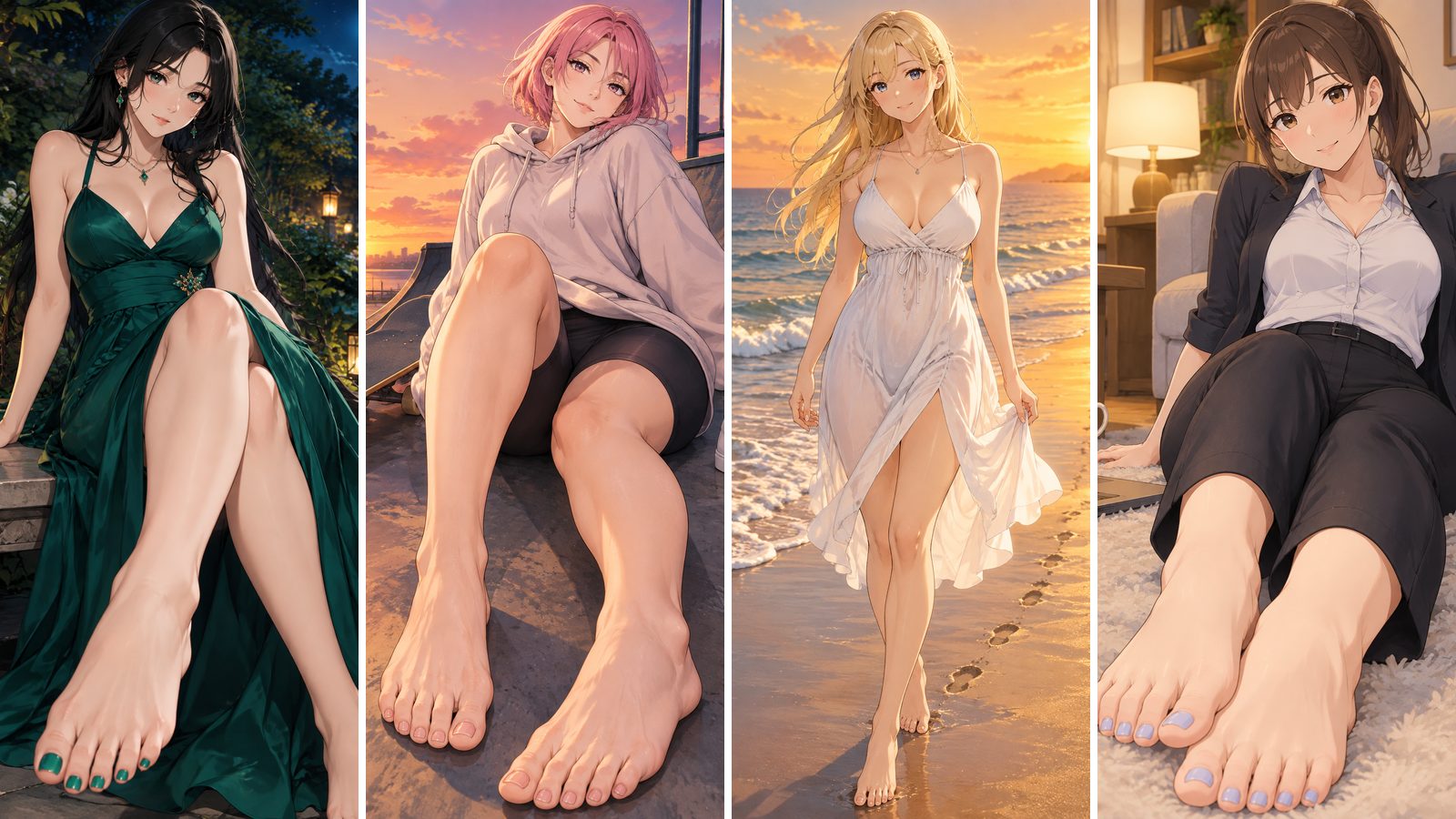 Four anime feet looks to copy