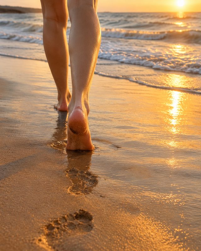 Walking on the beach