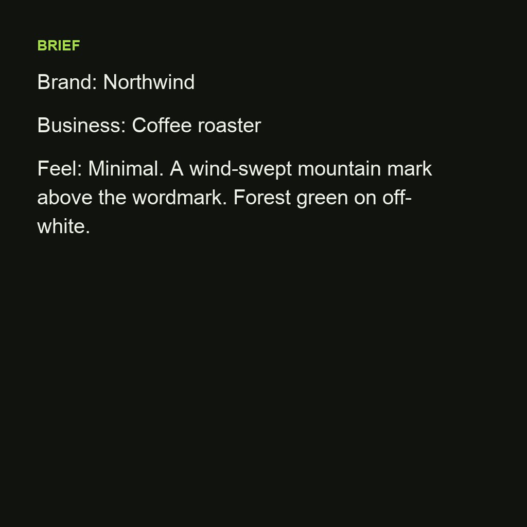 Minimal mountain logo for a coffee roaster — brief