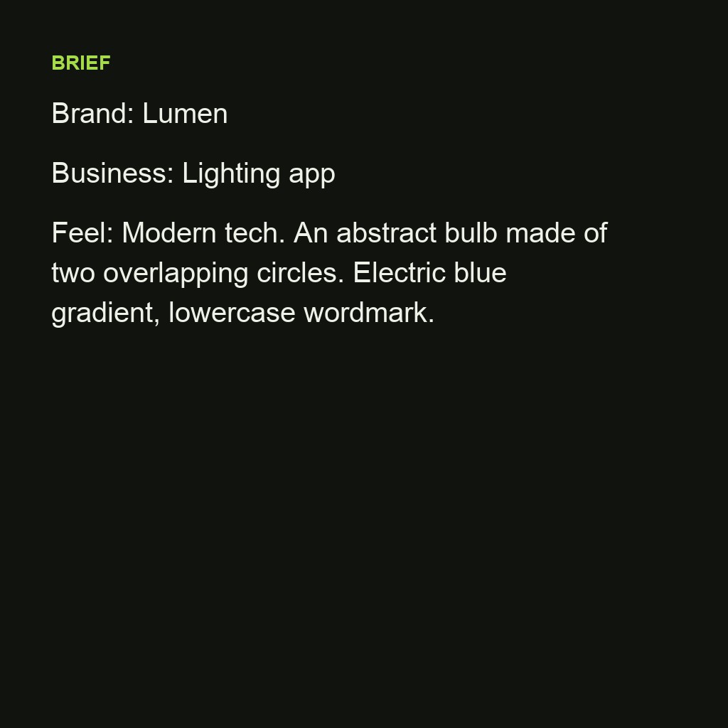 Abstract bulb logo for an app — brief