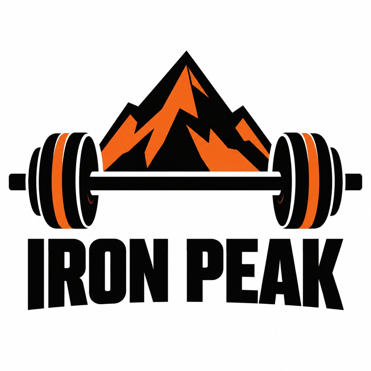 Mountain and barbell logo for a gym — logo
