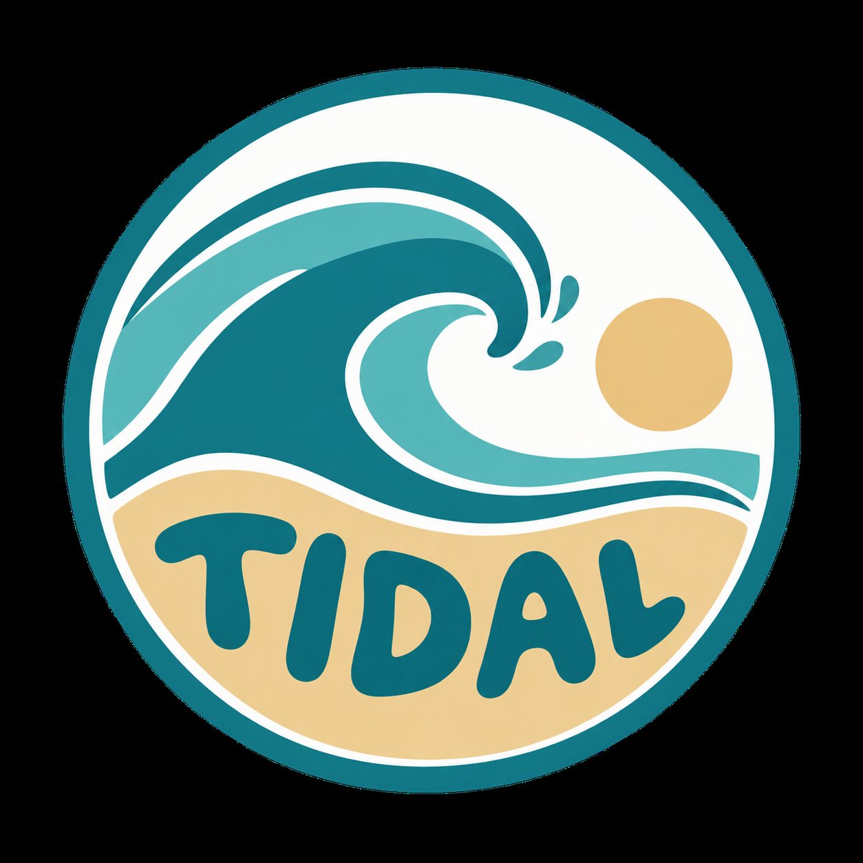 Wave badge logo for a surf school — logo