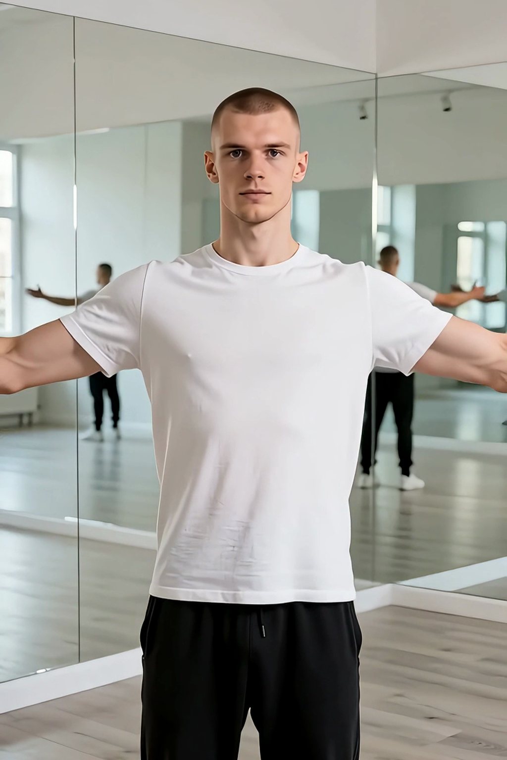 AI video face swap on a dance clip — original frame