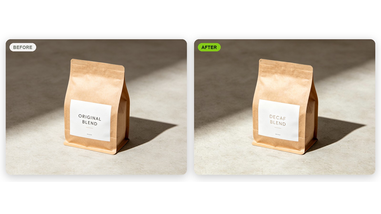 Edit screenshot text and label mockups