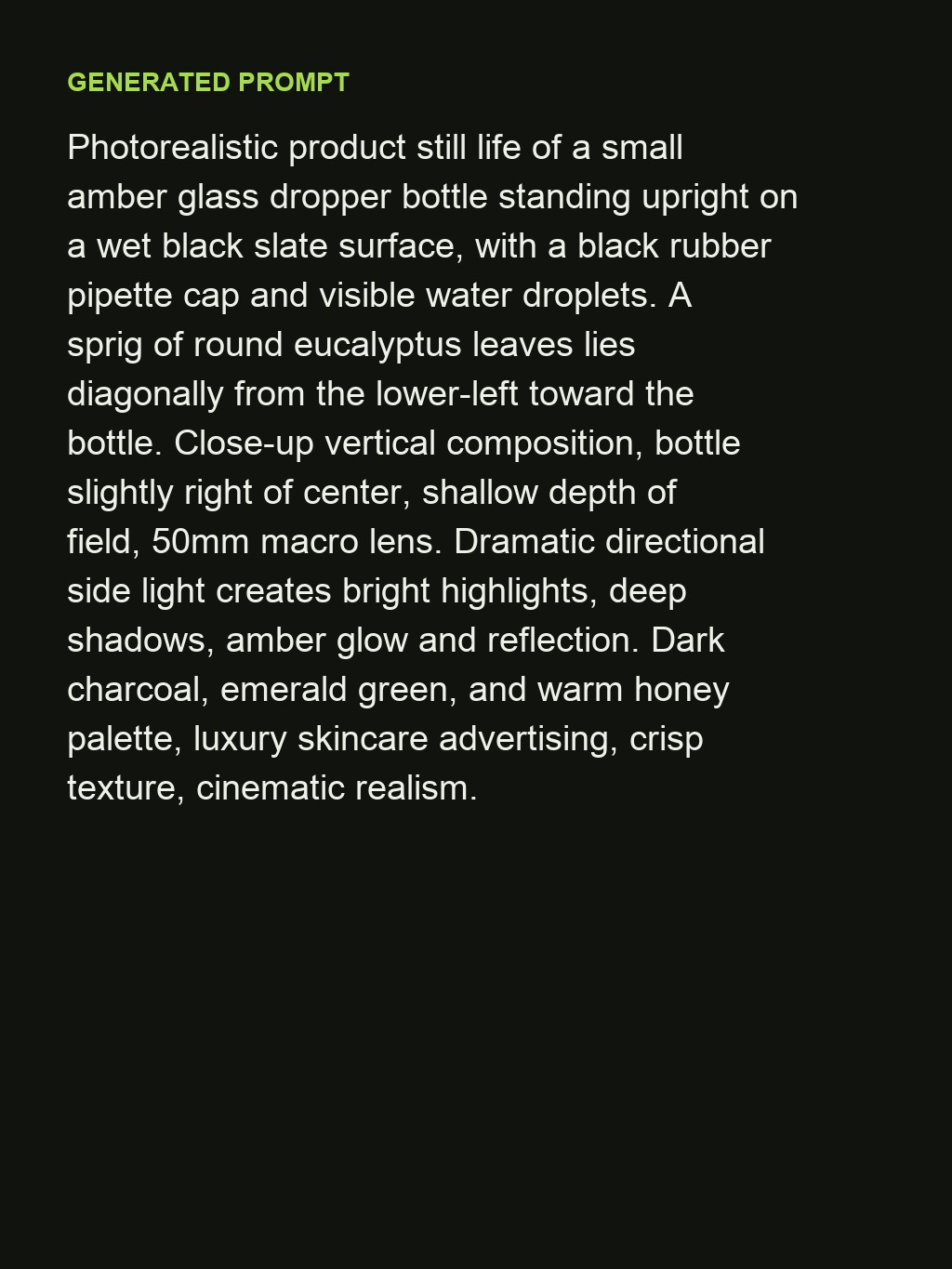 Product photo and its generated prompt — prompt